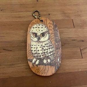 Vintage Owl Wooden Wall Hanging | Keychain